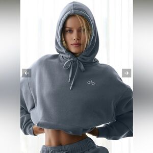 ALO - ACCOLADE HOODIE - STEEL GREY- XS